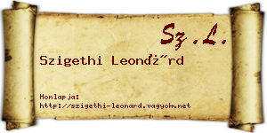 Szigethi Leonárd névjegykártya