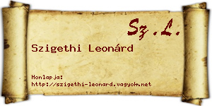 Szigethi Leonárd névjegykártya