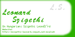 leonard szigethi business card